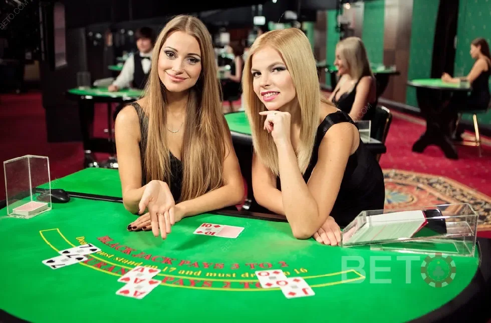 Suasana meja dealer untuk pilihan kasino live